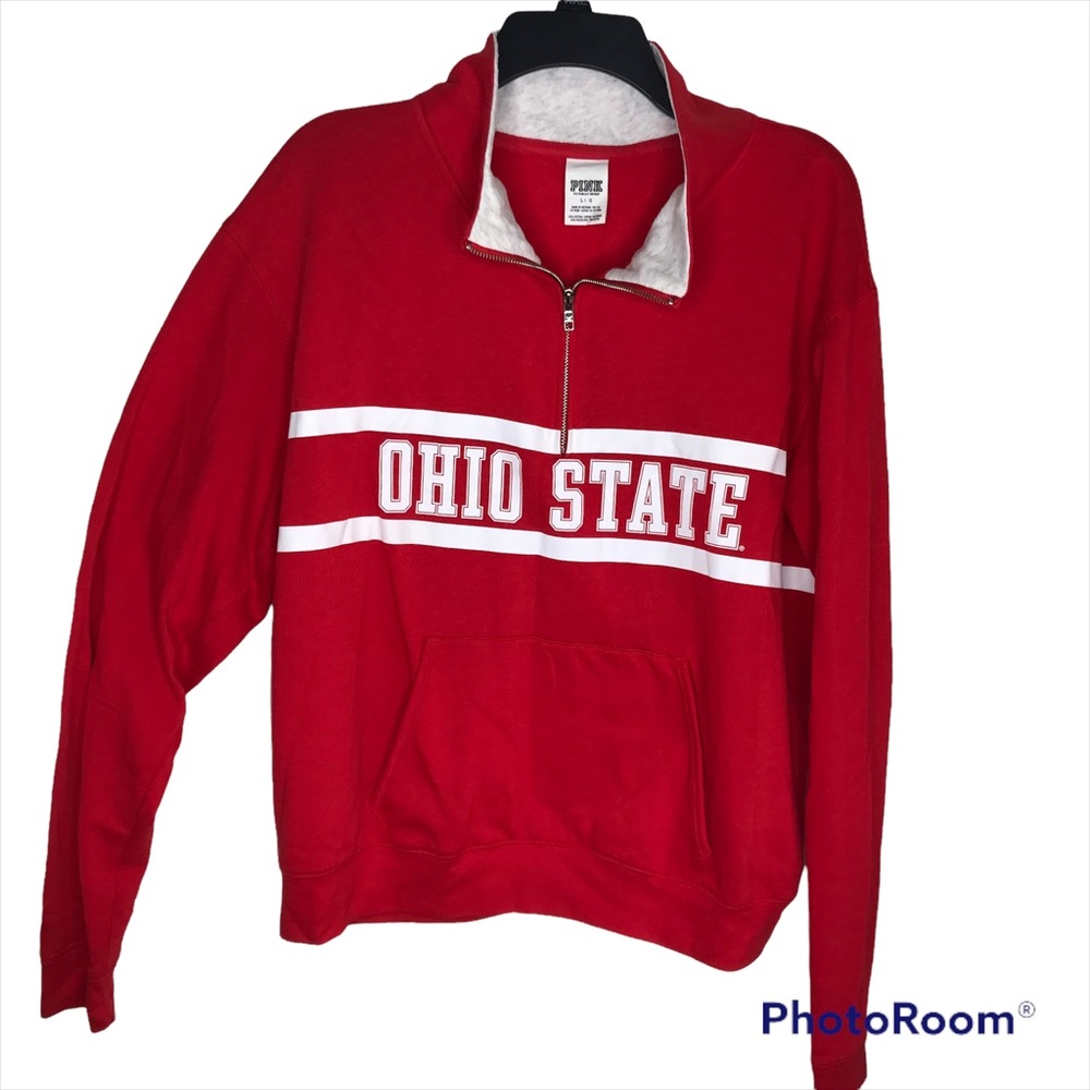 The Ohio State PINK Zip Up Sweatshirt Long Sleeve Pullover Pockets